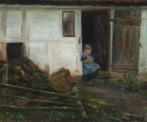 A Little Girl On A Doorstep
