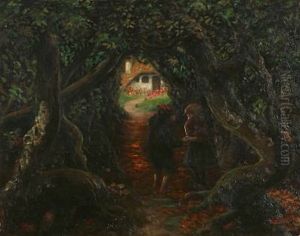 Hansel And Gretel In The Witch's Forest by Hans Andersen Brendekilde