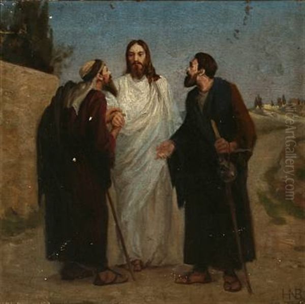 Two Of The Disciples Meeting The Resurrected Jesus On The Way To Emmaus - view 1