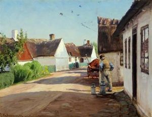 A Summer's Day In The Village by Hans Andersen Brendekilde