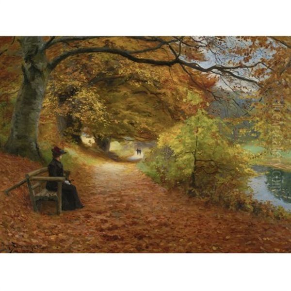 Wooded Path In Autumn - view 1