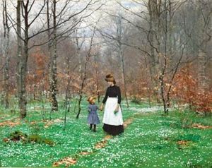 Springtime, The First Anemones by Hans Andersen Brendekilde