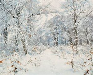 A Winter Day In The Forest With Newly-fallen Snow by Hans Andersen Brendekilde