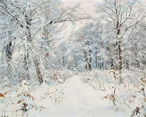 Vinterdag I Skoven Med Nyfalden Sne by Hans Andersen Brendekilde