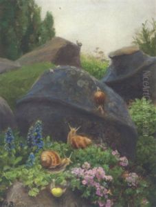 Vinbjergsnegle I Kunstmaler Brendekildes Have by Hans Andersen Brendekilde