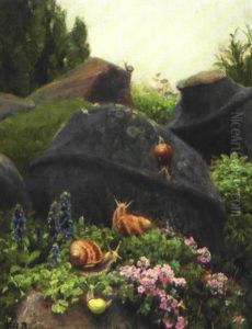Vinbjergsnegle I Kunstmaler Brendekildes Have 1930 by Hans Andersen Brendekilde
