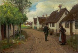 Parti Fra Jyllinge Med Aeldre Kone Og Herre I Samtale