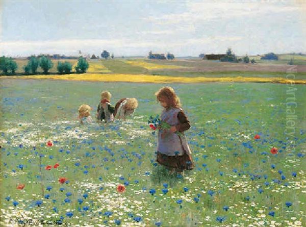 Der Plukkes Kornblomster Og Valmuer - view 1