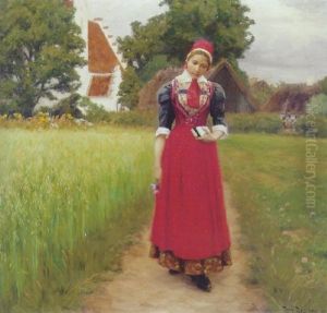 Ung Pige Pa Vej Fra Kirke Ung Pige Pa Vej Fra Kirke