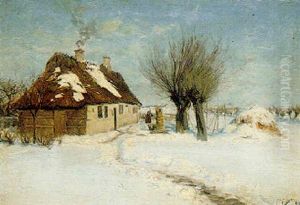 A Cottage In Winter by Hans Andersen Brendekilde