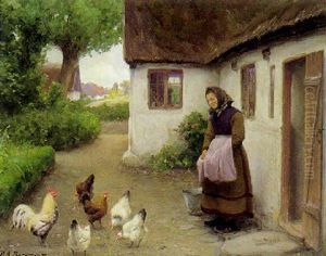 Hons Udenfor Et Bondehus by Hans Andersen Brendekilde