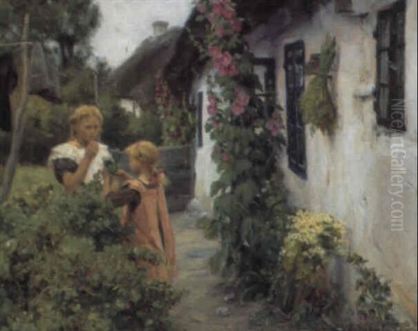 Smapiger Udenfor Et Hus, Sommer - view 1