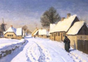 Vinterdag I Landsbyen by Hans Andersen Brendekilde