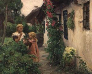 In The Cottage Garden by Hans Andersen Brendekilde