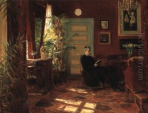 Interior Med Laesende Herre by Hans Andersen Brendekilde