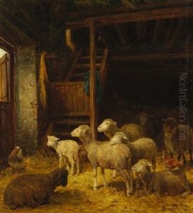 Schafe Im Stall by Albert Heinrich Brendel