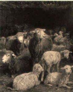 Schafe Im Stall by Albert Heinrich Brendel