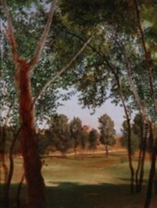 A Ruined Castle Seen Through A Wooded Landscape by Thorald Brendstrup