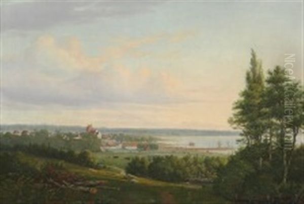 View Over Sankt Jorgensbjerg (bjerget) With Roeskilde Fjord - view 1