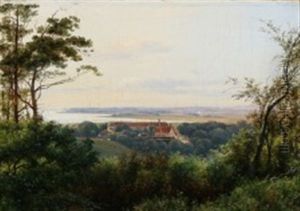 Forest Scene Near Frederiksvaerk With A View Of A Manor