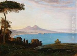 The Bay Of Naples With A View Of Mount Vesuvius