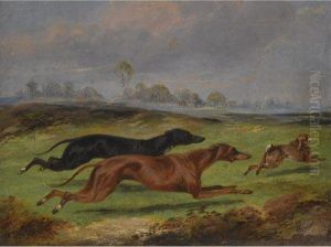 Two Lurchers Coursing by Henry Thomas Alken