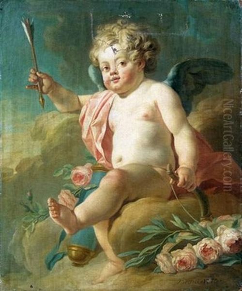 L'amour Tenant Un Arc Et Une Fleche - view 1