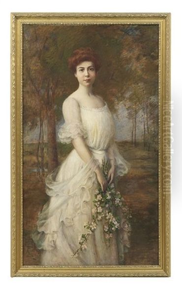 Portrait Of A Young Woman In A Garden - view 1