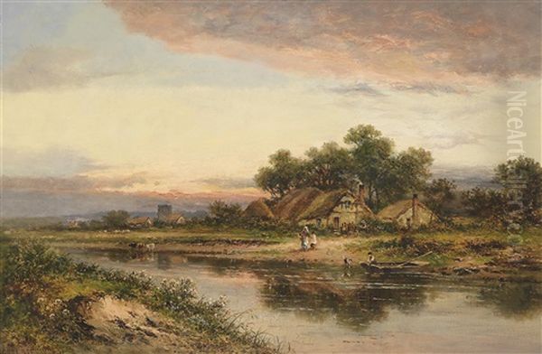 Flusslandschaft Im Abendrot - view 1