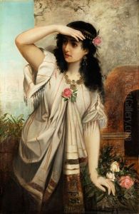 Turkisches Madchen Im Garten by Anton Brentano