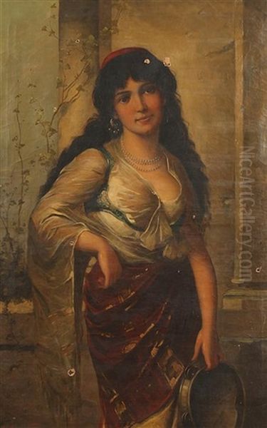 Gypsy Girl With Tambourine - view 1
