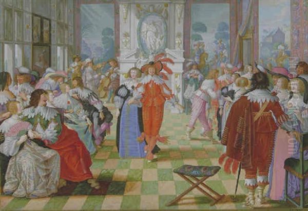 Ladies And Cavaliers In A Ballroom - view 1