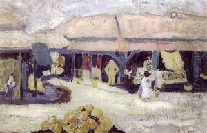 French Market Scene by Selina Elizabeth Bres