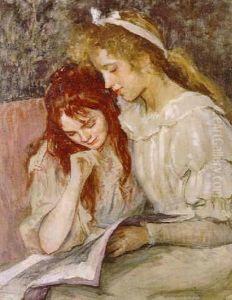 Children Reading by Marie Louise Catherine Breslau