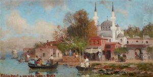 A Turkish Harbour by Germain Fabius Brest