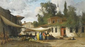 A Turkish Market by Germain Fabius Brest