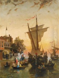 On The Bosphorus by Germain Fabius Brest