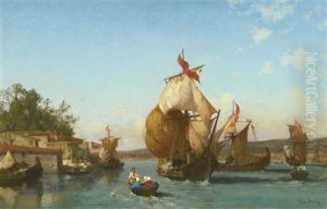 On The Bosphorus by Germain Fabius Brest