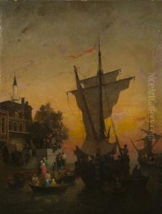 View Of The Bosphorus by Germain Fabius Brest