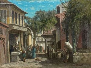 Rue Animee, Constantinople by Germain Fabius Brest