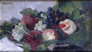 Nature Morte Aux Peches Et Aux Raisins by Germain Fabius Brest