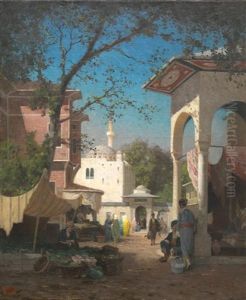 Une Rue A Constantinople by Germain Fabius Brest