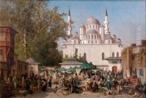 Le Khan De La Sultane Valide A Constantinople by Germain Fabius Brest