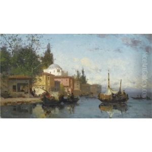 On The Shores Of The Bosphorus by Germain Fabius Brest