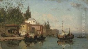 On The Shores Of The Bosphorus by Germain Fabius Brest