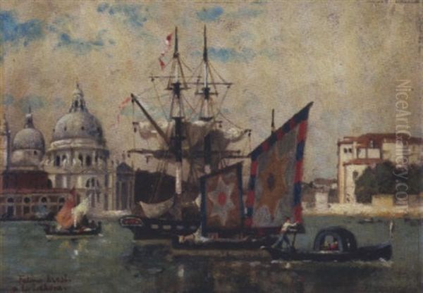 Venise, Bateau Pavoise Pres De La Salute - view 1