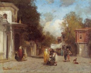 Scene De Rue Orientale by Germain Fabius Brest