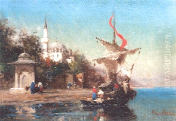 Mosquee Et Voilier Sur Le Bosphore - view 1
