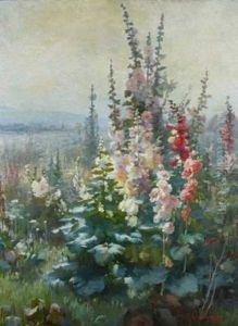Roses Tremieres by Claudia-Julia Bret-Charbonnier