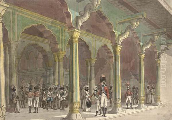 English Officers At The Summer Palace Of Tippoo Sultan Inbangalore - view 1